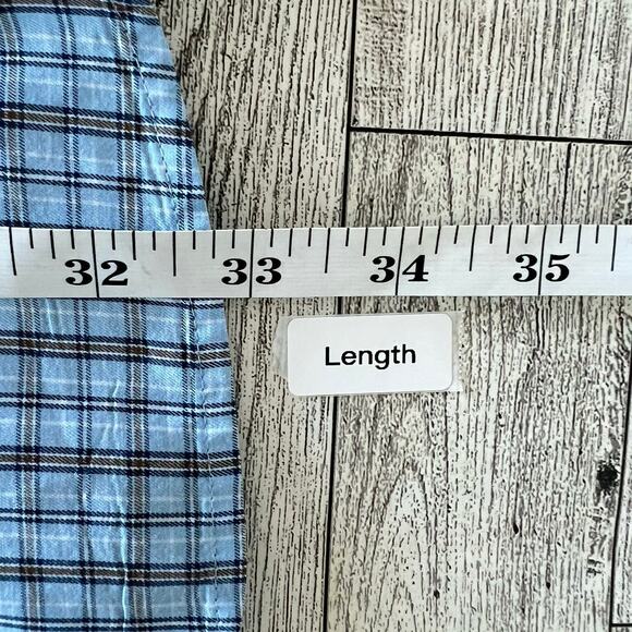 Peter Millar Button Up Plaid Shirt Men’s Size XL Blue 100% Cotton Preppy - Picture 7 of 9
